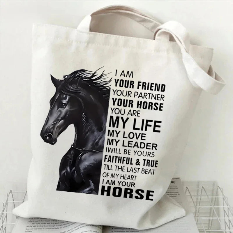 Horse Lover Print Tote Bag