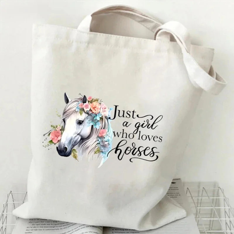 Horse Lover Print Tote Bag