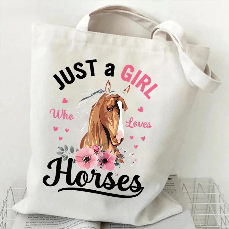 Horse Lover Print Tote Bag