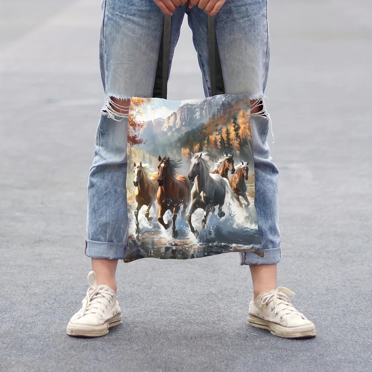 Dynamic Horse Print Tote Bag