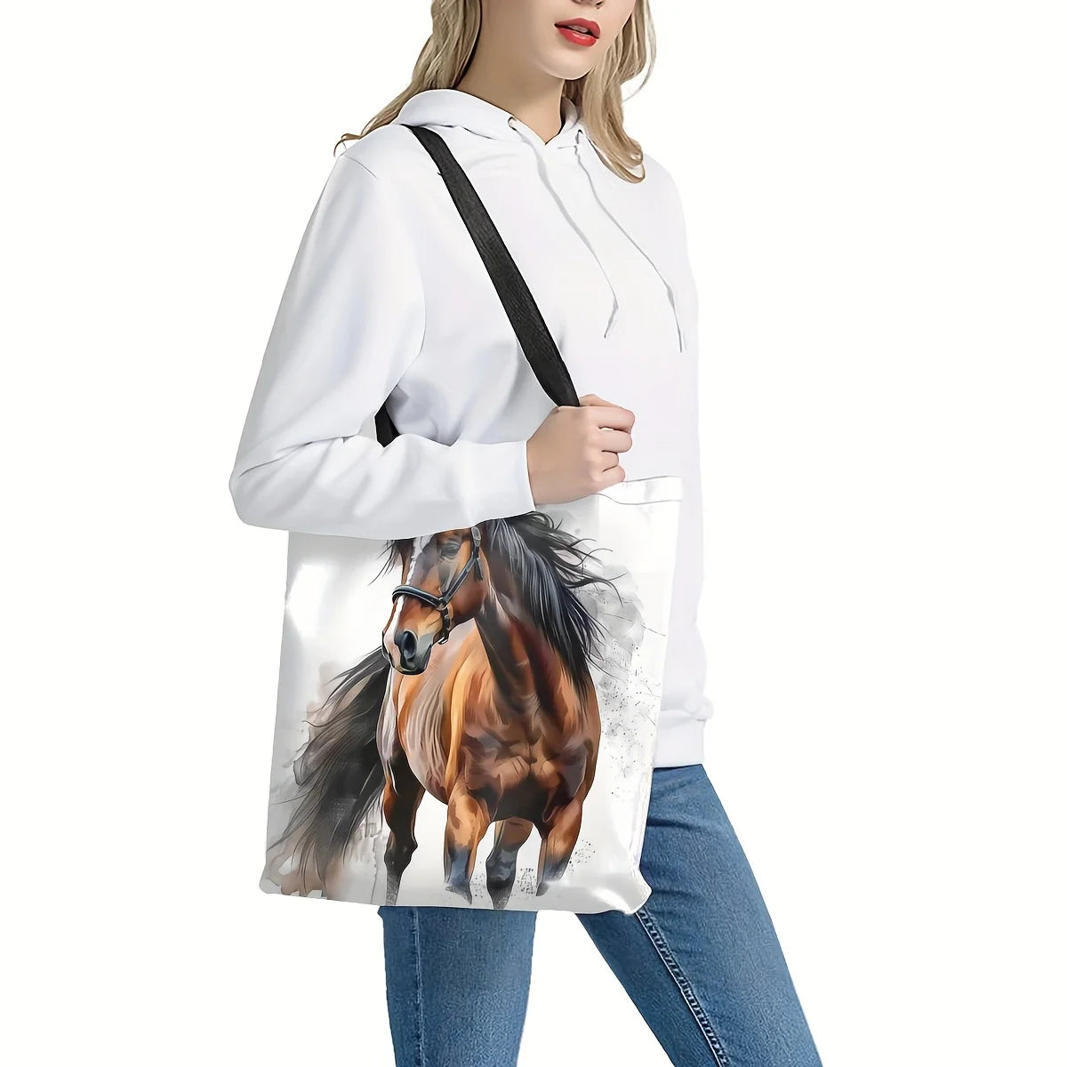 Dynamic Horse Print Tote Bag