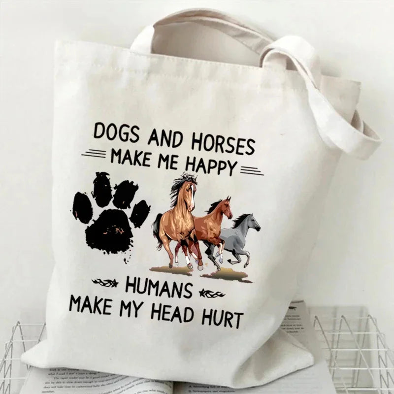 Horse Lover Print Tote Bag