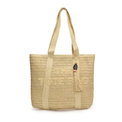 Large Woven Straw Tote Bag