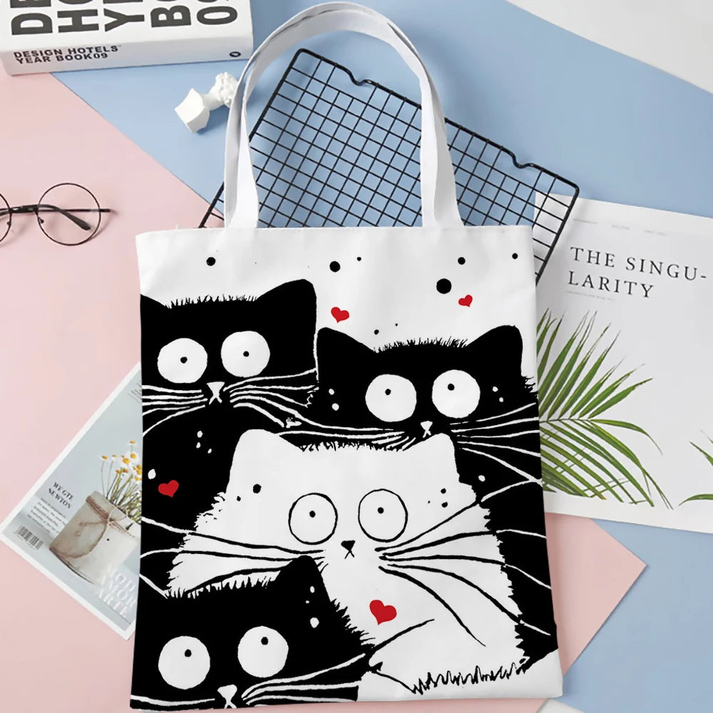 Cute Cat Lover Reusable Tote Bag