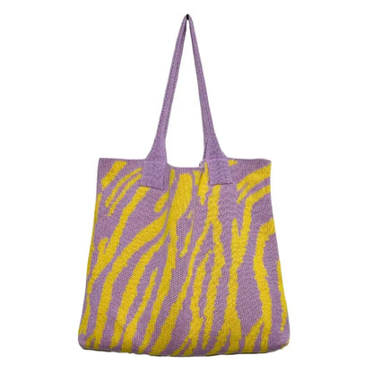 Zebra Pattern Crochet Tote Bag