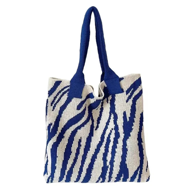 Zebra Pattern Crochet Tote Bag