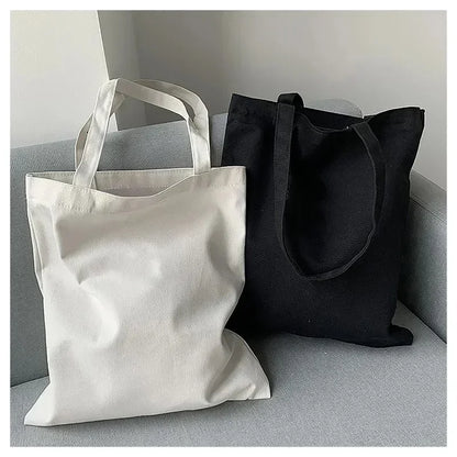 Large Capacity Black and White Canvas Shoulder Tote Bag