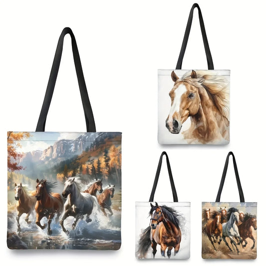 Dynamic Horse Print Tote Bag