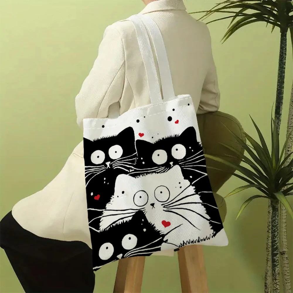 Cute Cat Lover Reusable Tote Bag