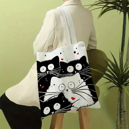 Cute Cat Lover Reusable Tote Bag