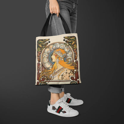Mucha Series Digital Print Tote