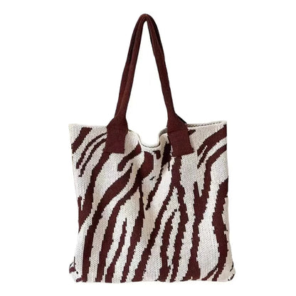 Zebra Pattern Crochet Tote Bag