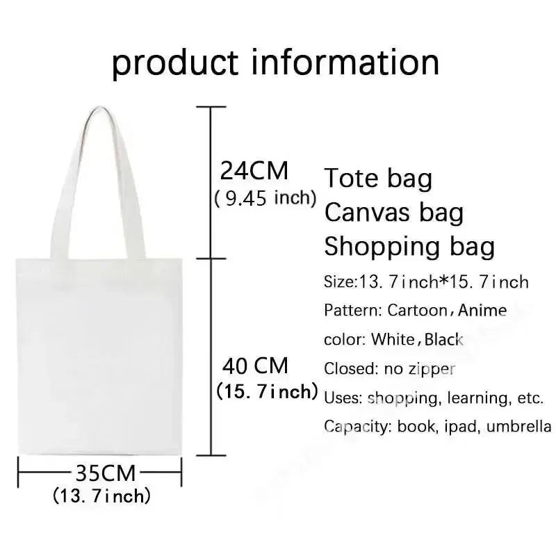 Kawaii Black Cat Graphic Tote Bag