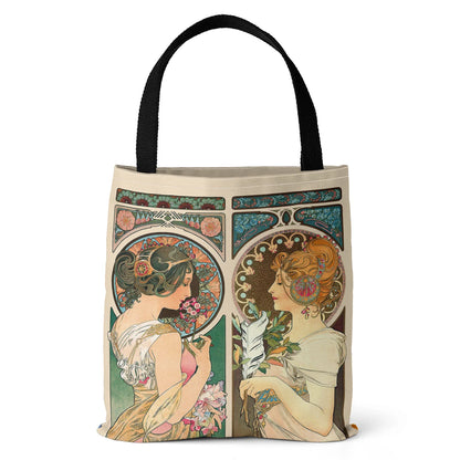 Mucha Series Digital Print Tote
