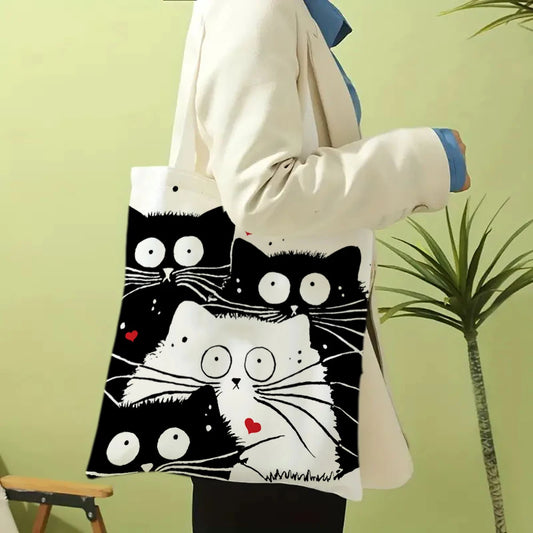 Cute Cat Lover Reusable Tote Bag