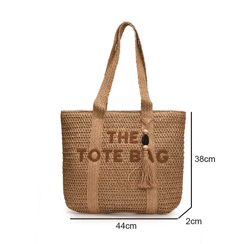 Large Woven Straw Tote Bag