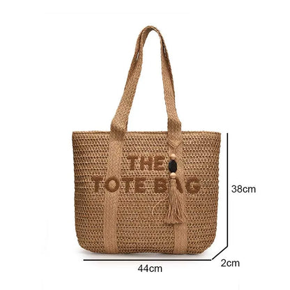 Large Woven Straw Tote Bag