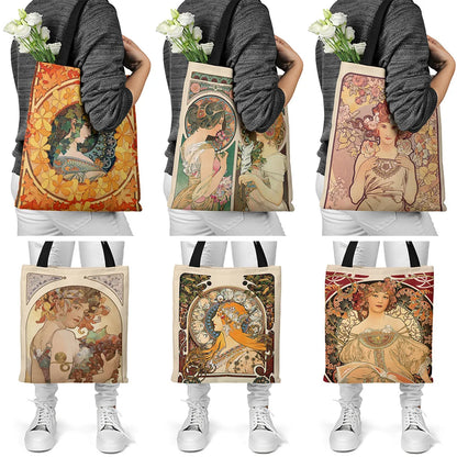 Mucha Series Digital Print Tote