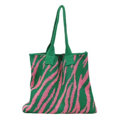 Zebra Pattern Crochet Tote Bag