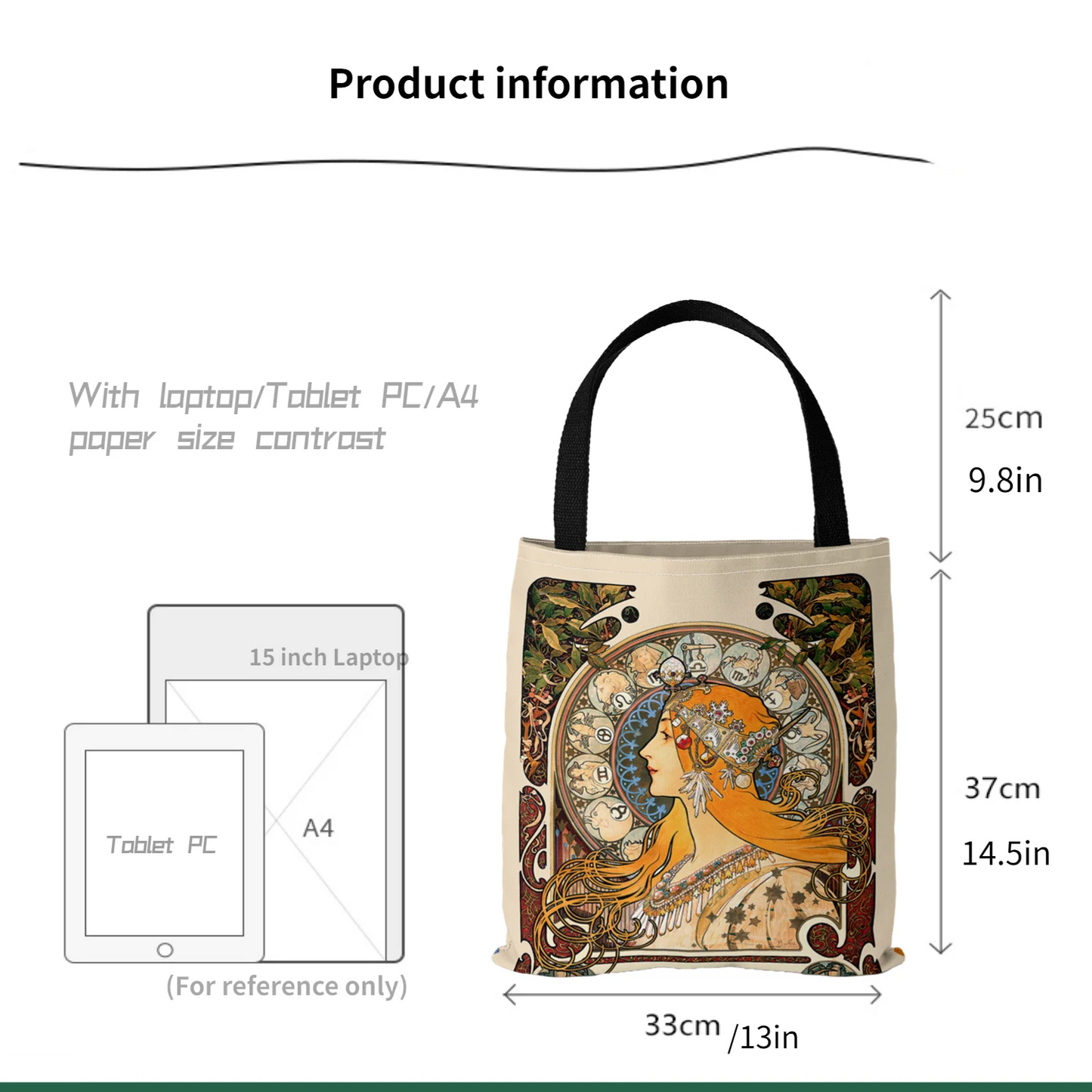 Mucha Series Digital Print Tote