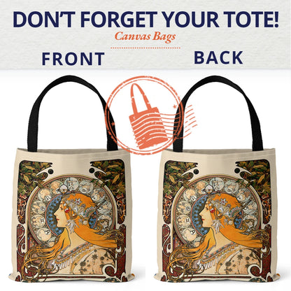 Mucha Series Digital Print Tote