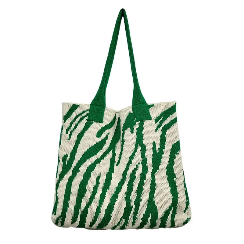 Zebra Pattern Crochet Tote Bag