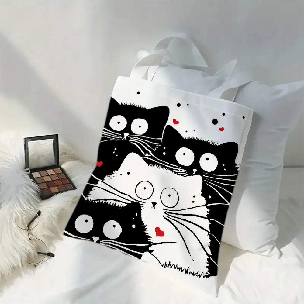 Cute Cat Lover Reusable Tote Bag