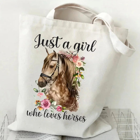 Horse Lover Print Tote Bag