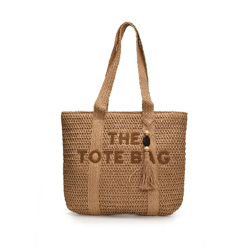 Large Woven Straw Tote Bag