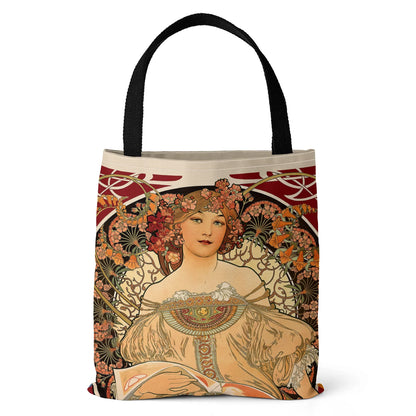 Mucha Series Digital Print Tote