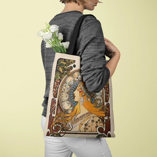 Mucha Series Digital Print Tote